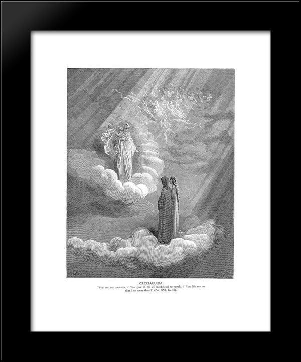 Cacciaguida 20x24 Black Modern Wood Framed Art Print Poster by Dore, Gustave