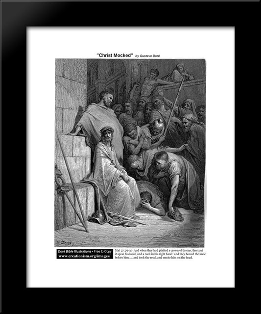 Christ Mocked 20x24 Black Modern Wood Framed Art Print Poster by Dore, Gustave