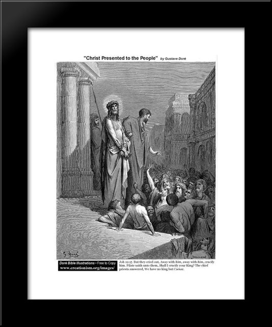 Christ Presented To The People 20x24 Black Modern Wood Framed Art Print Poster by Dore, Gustave