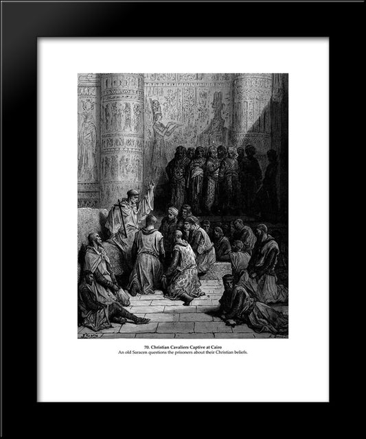 Christian Cavaliers Captive At Cairo 20x24 Black Modern Wood Framed Art Print Poster by Dore, Gustave
