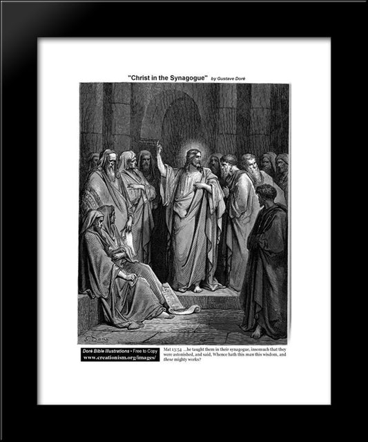 Christin The Synagogue 20x24 Black Modern Wood Framed Art Print Poster by Dore, Gustave