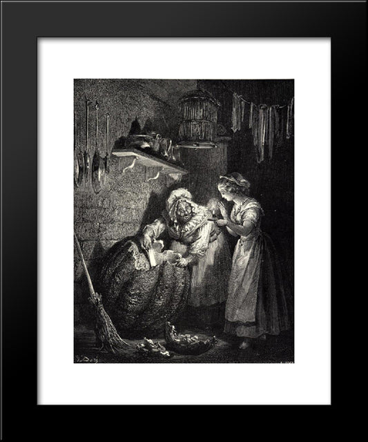 Cinderella 20x24 Black Modern Wood Framed Art Print Poster by Dore, Gustave