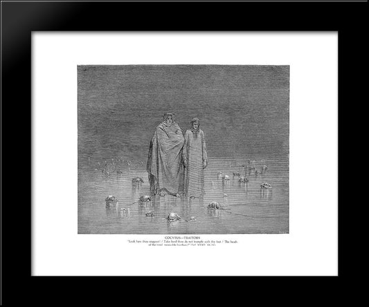 Cocytus--Traitors 20x24 Black Modern Wood Framed Art Print Poster by Dore, Gustave