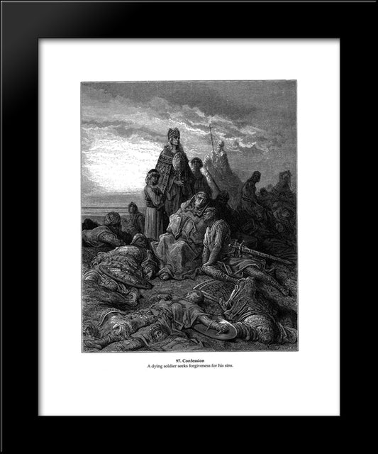 Confession 20x24 Black Modern Wood Framed Art Print Poster by Dore, Gustave