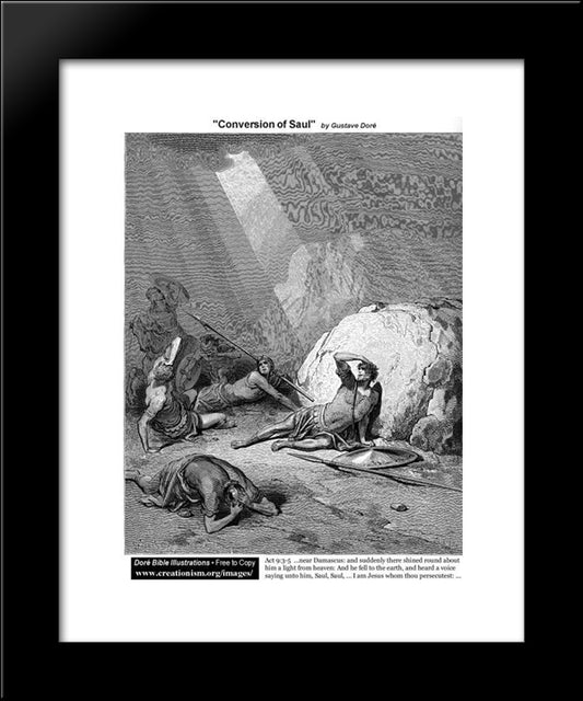 Conversion Of Saul 20x24 Black Modern Wood Framed Art Print Poster by Dore, Gustave