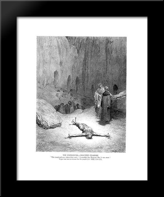 Crucified Man 20x24 Black Modern Wood Framed Art Print Poster by Dore, Gustave