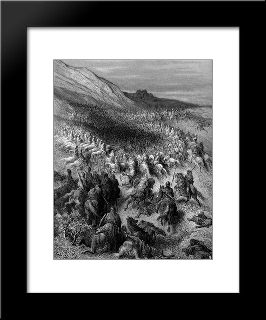 Crusaders Surrounded By Saladin'S Army 20x24 Black Modern Wood Framed Art Print Poster by Dore, Gustave