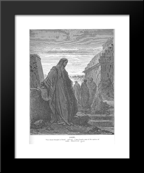 Daniel Among The Exiles 20x24 Black Modern Wood Framed Art Print Poster by Dore, Gustave