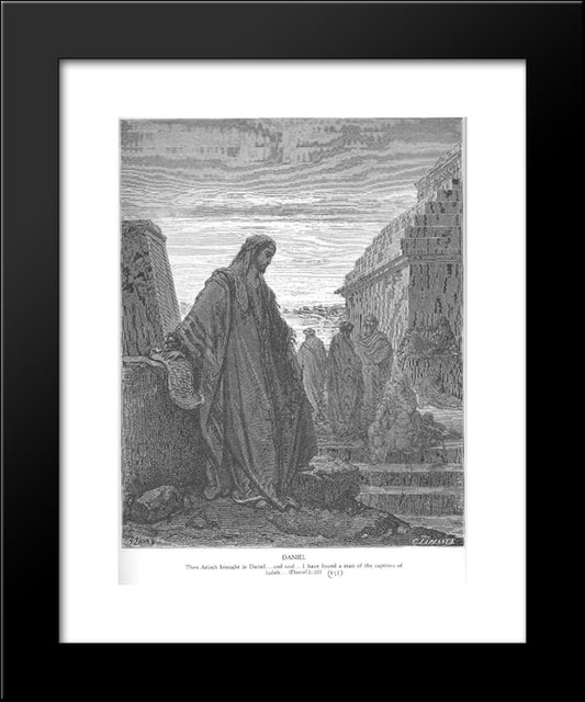 Daniel Among The Exiles 20x24 Black Modern Wood Framed Art Print Poster by Dore, Gustave
