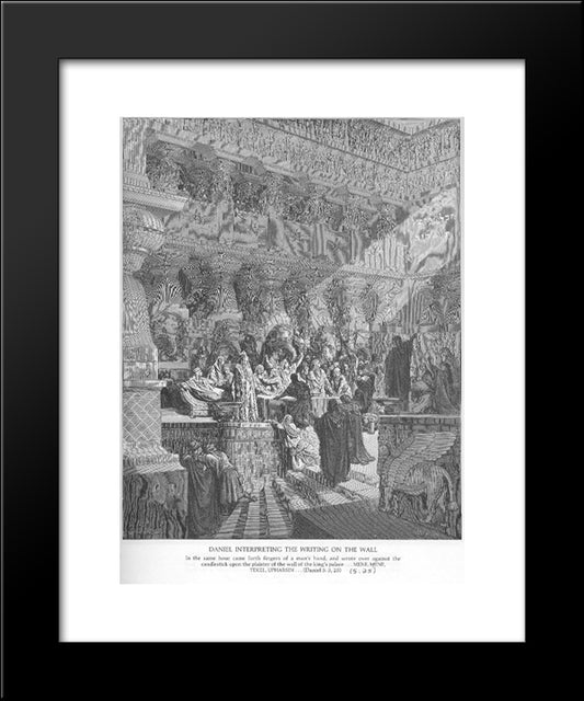 Daniel Interpreting The Writing On The Wall 20x24 Black Modern Wood Framed Art Print Poster by Dore, Gustave