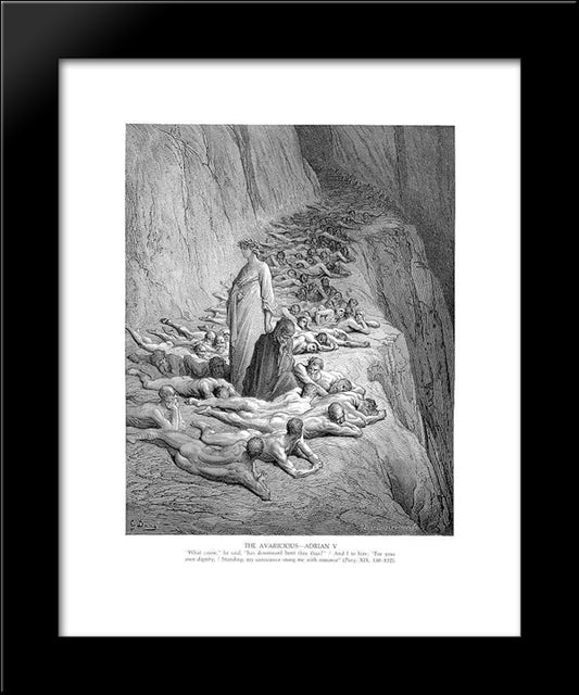 Dante And Pope Adrian V 20x24 Black Modern Wood Framed Art Print Poster by Dore, Gustave