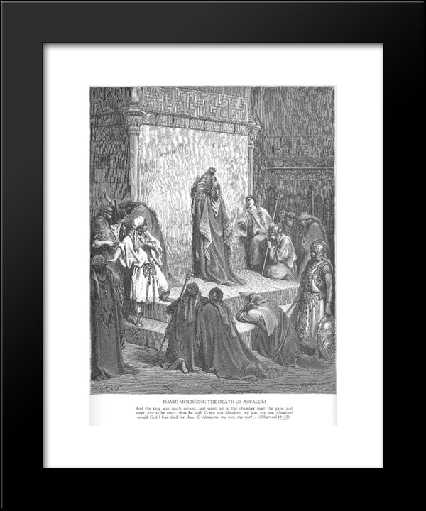 David Mourns The Death Of Absalom 20x24 Black Modern Wood Framed Art Print Poster by Dore, Gustave