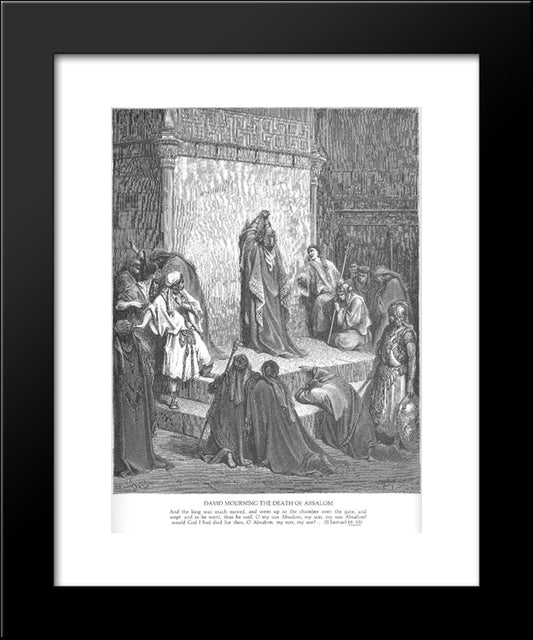 David Mourns The Death Of Absalom 20x24 Black Modern Wood Framed Art Print Poster by Dore, Gustave