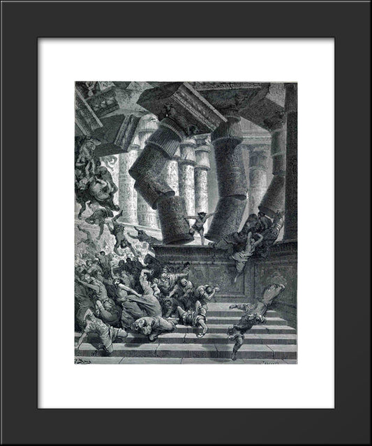 Death Of Samson 20x24 Black Modern Wood Framed Art Print Poster by Dore, Gustave
