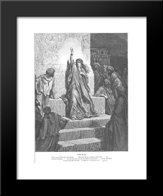 Deborah, Engraved By Ettlin 20x24 Black Modern Wood Framed Art Print Poster by Dore, Gustave