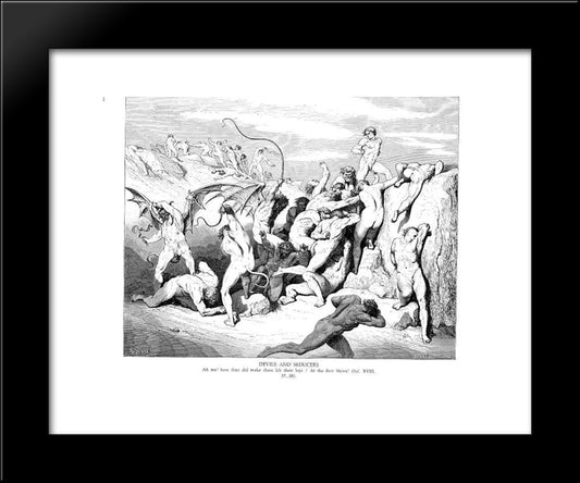 Devils And Seducers 20x24 Black Modern Wood Framed Art Print Poster by Dore, Gustave