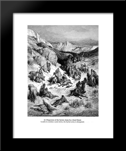 Dispersion Of The Syrian Army By A Sand Storm 20x24 Black Modern Wood Framed Art Print Poster by Dore, Gustave