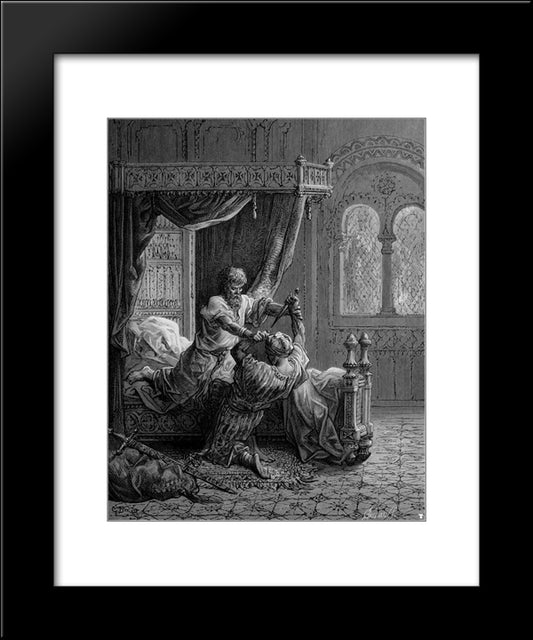 Edward I Of England Kills His Would Be Assassin In June 1272 20x24 Black Modern Wood Framed Art Print Poster by Dore, Gustave