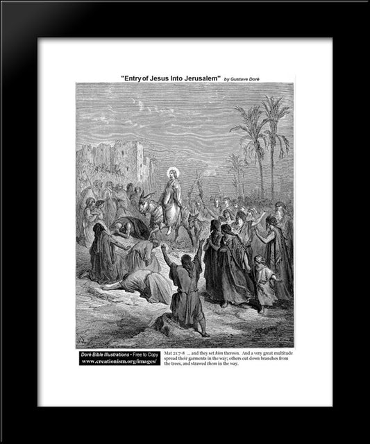 Entry Of Jesus Into Jerusalem 20x24 Black Modern Wood Framed Art Print Poster by Dore, Gustave