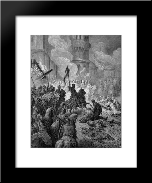 Entry Of The Crusaders In Constantinople In 1204 20x24 Black Modern Wood Framed Art Print Poster by Dore, Gustave