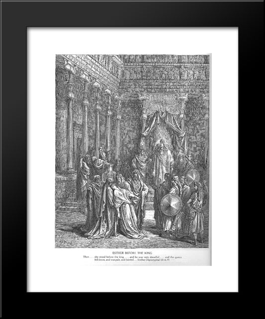Esther Before The King 20x24 Black Modern Wood Framed Art Print Poster by Dore, Gustave