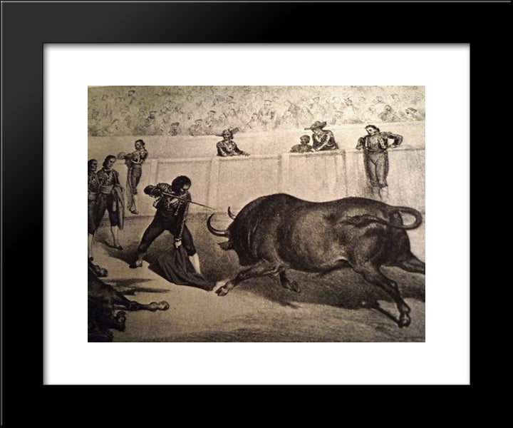 Estocade 20x24 Black Modern Wood Framed Art Print Poster by Dore, Gustave