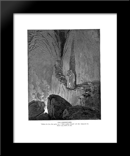Evil Counsellors 20x24 Black Modern Wood Framed Art Print Poster by Dore, Gustave