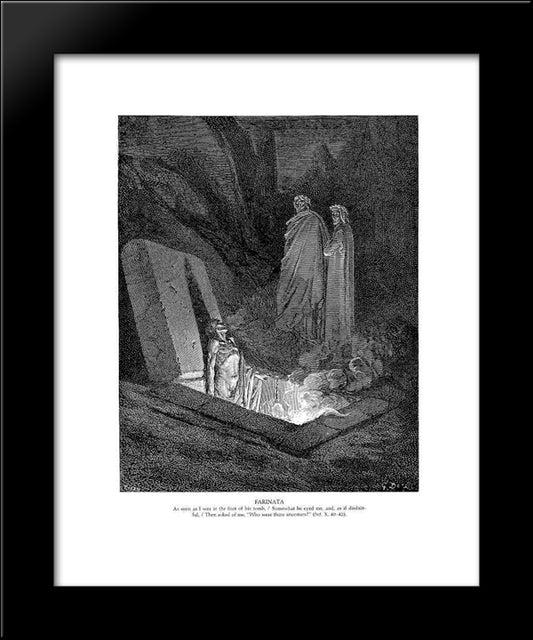 Farinata 20x24 Black Modern Wood Framed Art Print Poster by Dore, Gustave