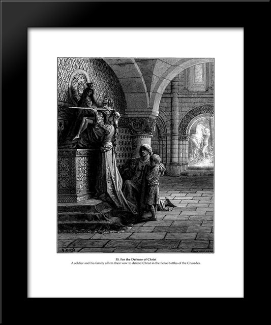 For The Defense Of Christ 20x24 Black Modern Wood Framed Art Print Poster by Dore, Gustave