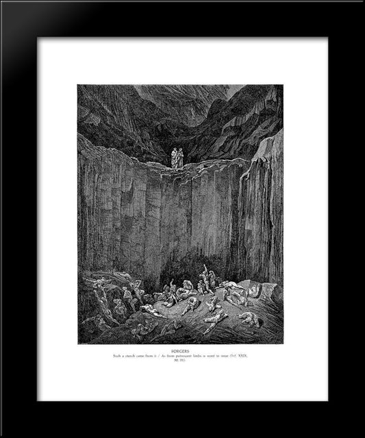 Forgers 20x24 Black Modern Wood Framed Art Print Poster by Dore, Gustave