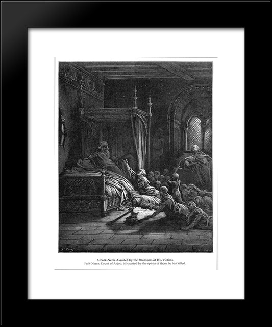 Fulk-Nerra Assailed By The Phantoms Of His Victims 20x24 Black Modern Wood Framed Art Print Poster by Dore, Gustave