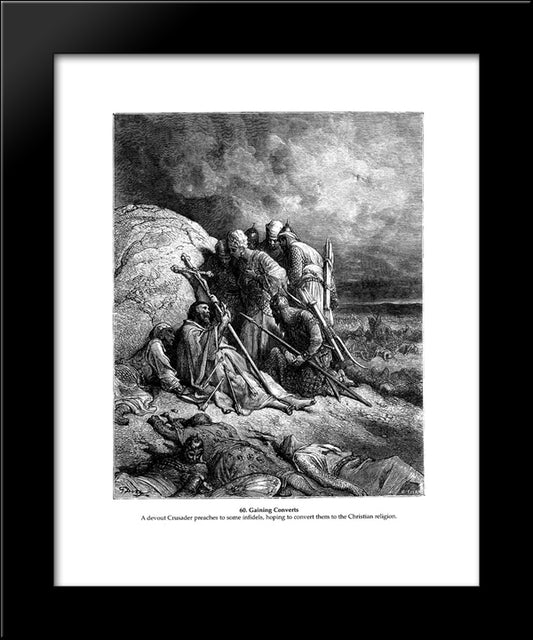 Gaining Converts 20x24 Black Modern Wood Framed Art Print Poster by Dore, Gustave