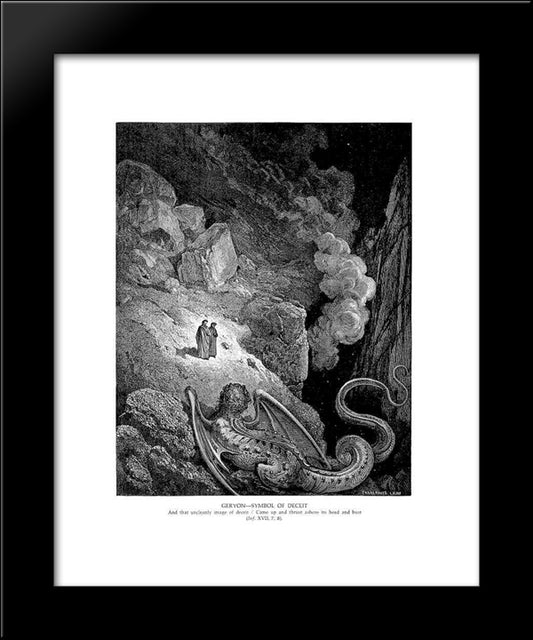 Geryon--Symbol Of Deceit 20x24 Black Modern Wood Framed Art Print Poster by Dore, Gustave