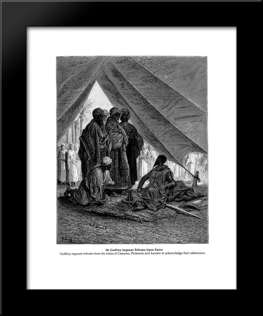 Godfrey Imposes Tributes Upon Emirs_Gustavedore_Sqs__Crusades_Godfrey_Imposes_Tributes__Xyz32732.Gif 20x24 Black Modern Wood Framed Art Print Poster by Dore, Gustave