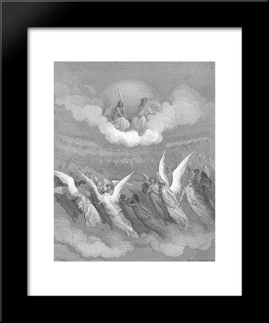 Heaven Rung, With Jubilee, And Loud Hosannas Filled The Eternal Regions 20x24 Black Modern Wood Framed Art Print Poster by Dore, Gustave