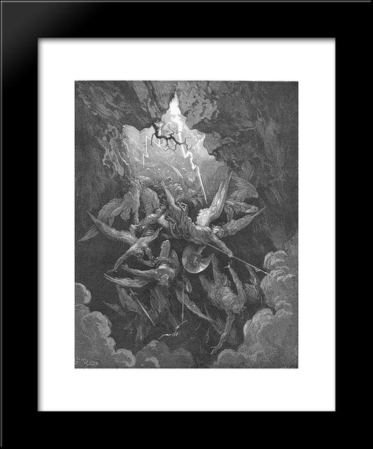 Hell At Last, Yawning, Received Them Whole 20x24 Black Modern Wood Framed Art Print Poster by Dore, Gustave