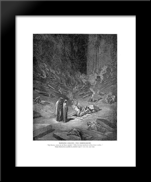 Heresiarchs 20x24 Black Modern Wood Framed Art Print Poster by Dore, Gustave
