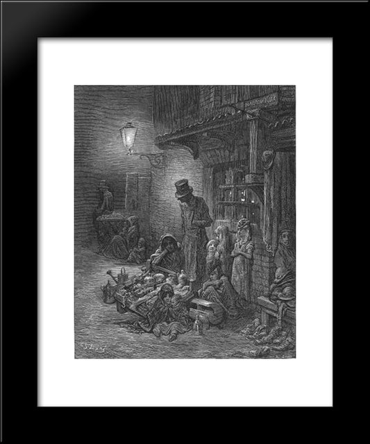 Houndsditch 20x24 Black Modern Wood Framed Art Print Poster by Dore, Gustave