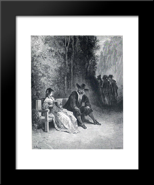 Illustration For The Girl 20x24 Black Modern Wood Framed Art Print Poster by Dore, Gustave