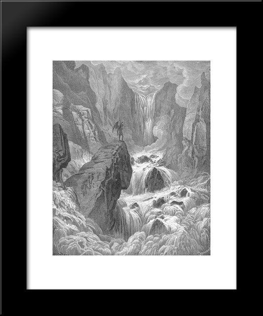 In With The River Sunk, And With It Rose Satan 20x24 Black Modern Wood Framed Art Print Poster by Dore, Gustave