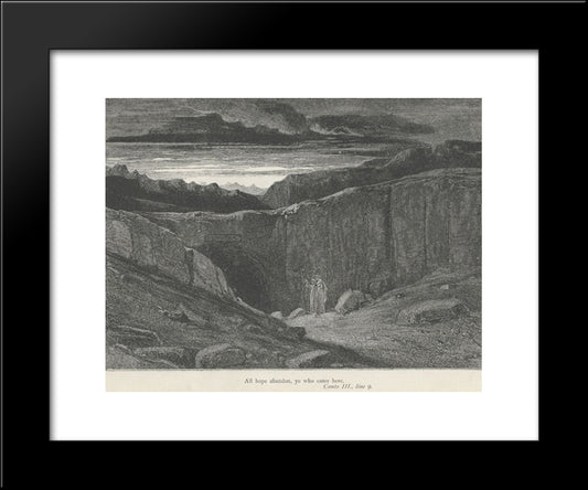 Inferno Canto 3 20x24 Black Modern Wood Framed Art Print Poster by Dore, Gustave