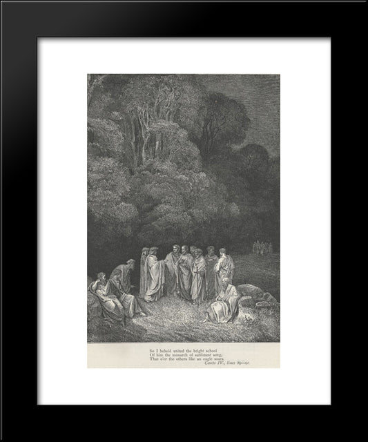 Inferno Canto 4 20x24 Black Modern Wood Framed Art Print Poster by Dore, Gustave