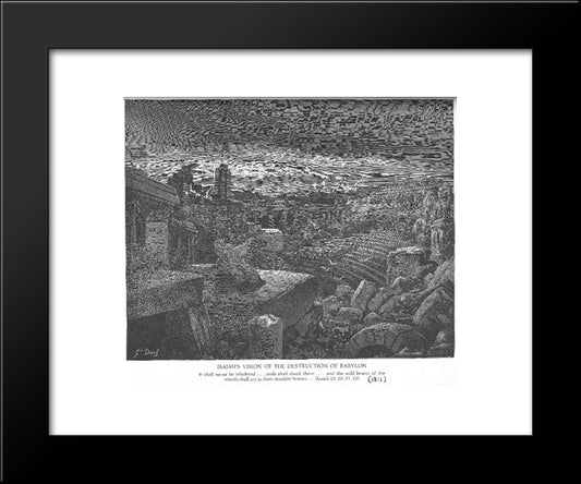 Isaiah'S Vision Of The Destruction Of Babylon 20x24 Black Modern Wood Framed Art Print Poster by Dore, Gustave