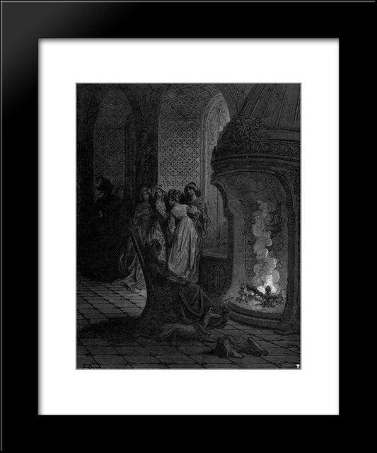 Orlando Furioso 20x24 Black Modern Wood Framed Art Print Poster by Dore, Gustave