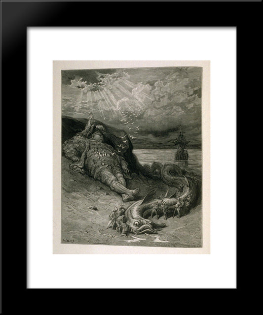 Pantagruel 20x24 Black Modern Wood Framed Art Print Poster by Dore, Gustave