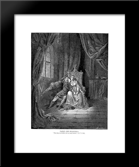 Paolo And Francesca 20x24 Black Modern Wood Framed Art Print Poster by Dore, Gustave
