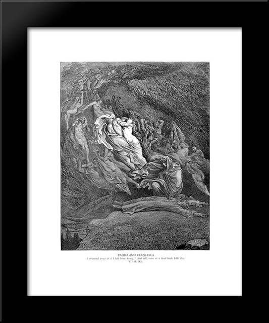 Paolo And Francesca Ii 20x24 Black Modern Wood Framed Art Print Poster by Dore, Gustave