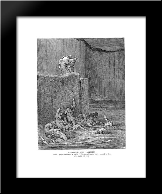 Paramours And Flatterers 20x24 Black Modern Wood Framed Art Print Poster by Dore, Gustave