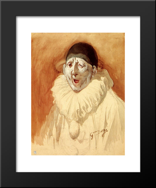 Pierrot Grin 20x24 Black Modern Wood Framed Art Print Poster by Dore, Gustave