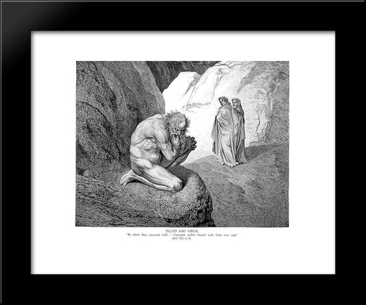 Pluto And Virgil 20x24 Black Modern Wood Framed Art Print Poster by Dore, Gustave